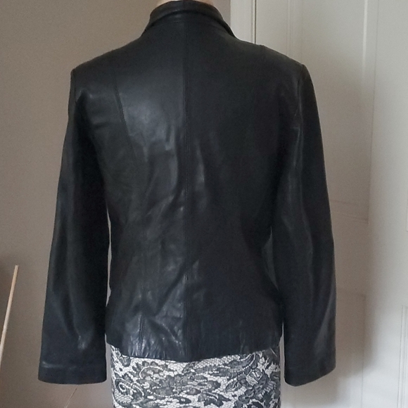 Siena black leather jacket, size M - Picture 2 of 3